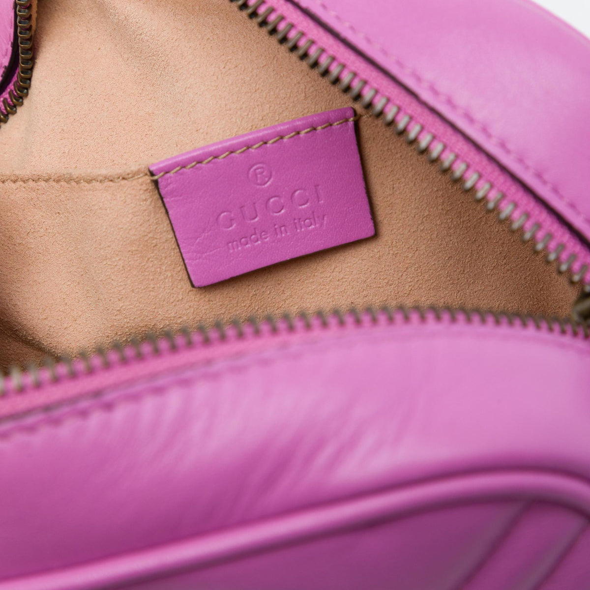 Gucci Mini GG Marmont Matelasse Calfskin Crossbody Bag - Pink