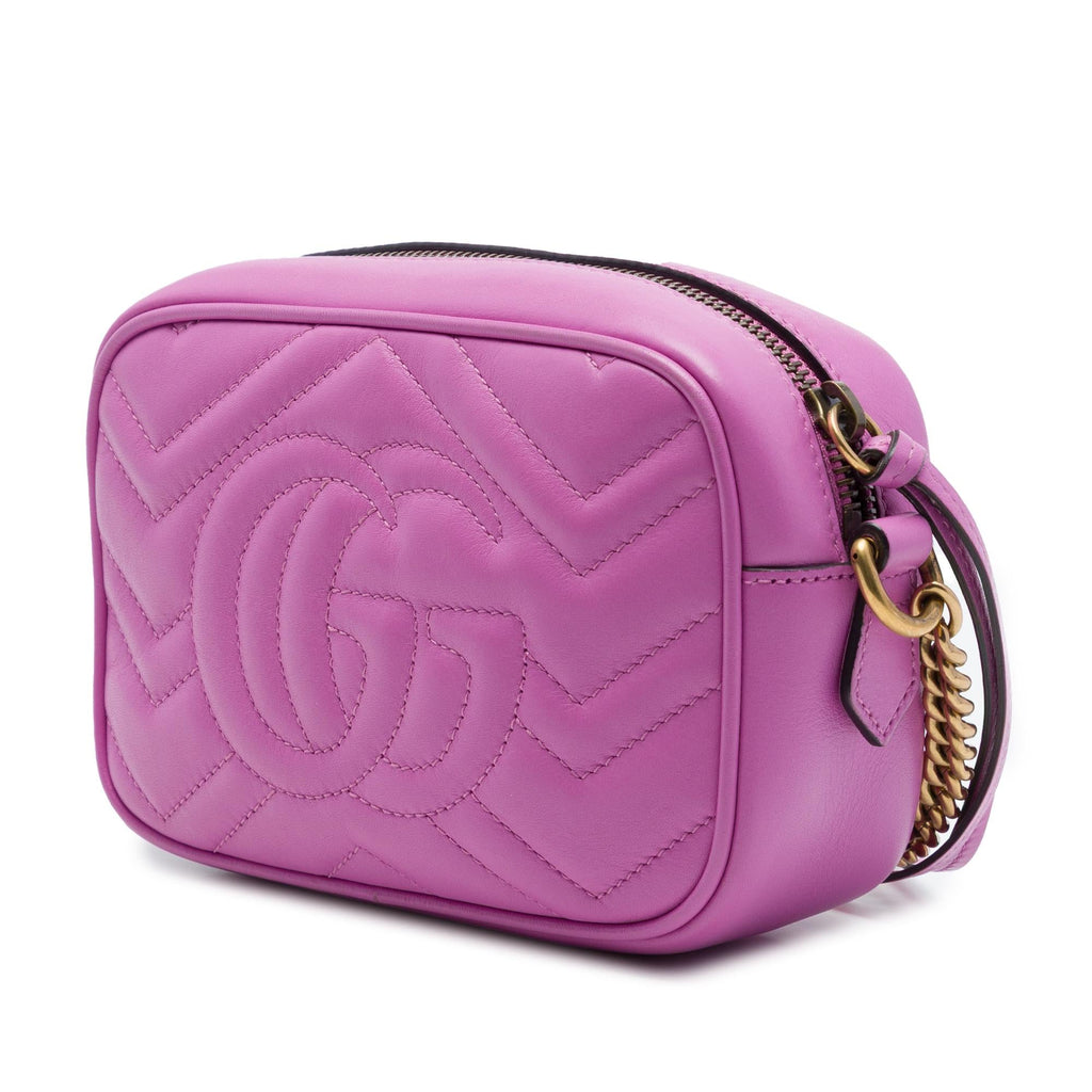 Gucci Mini GG Marmont Matelasse Calfskin Crossbody Bag - Pink
