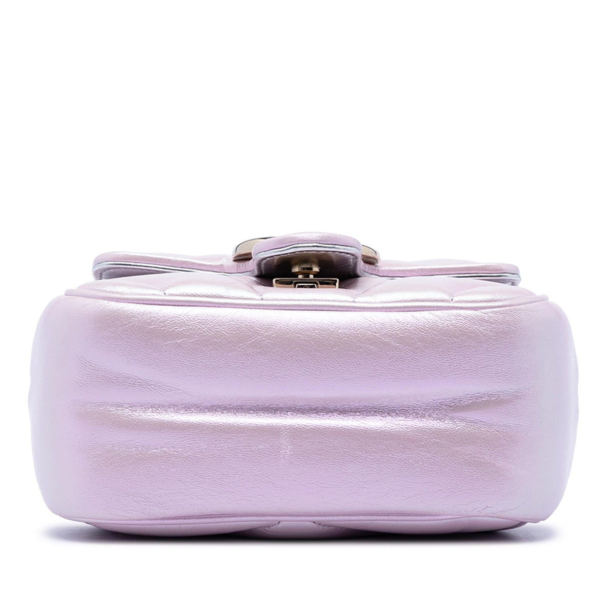Gucci Mini GG Marmont Matelasse Iridescent Calfskin Flap Crossbody Bag - Purple