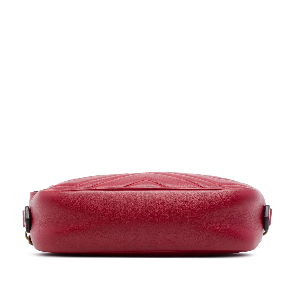 Gucci Mini GG Marmont Matelasse Leather Crossbody Bag - Red