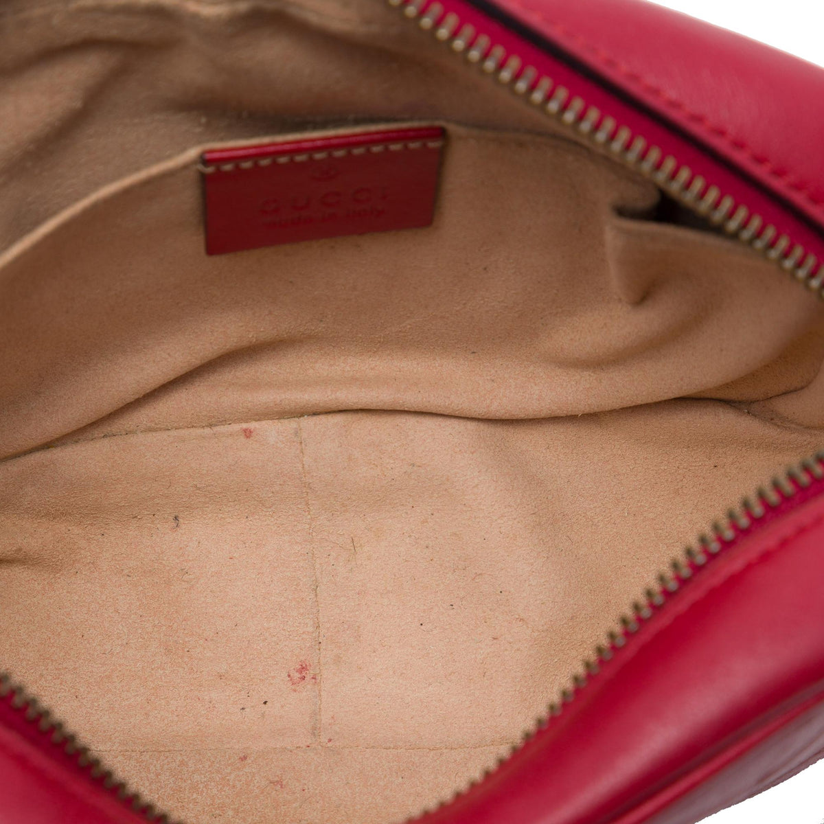 Gucci Mini GG Marmont Matelasse Leather Crossbody Bag - Red