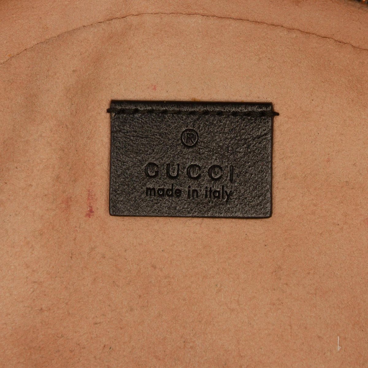 Gucci Mini GG Marmont Matelasse Leather Round Crossbody Bag - Black