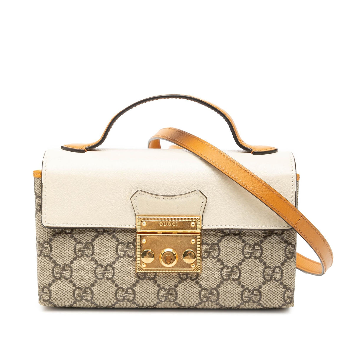 Gucci Mini GG Supreme Padlock Satchel - Beige