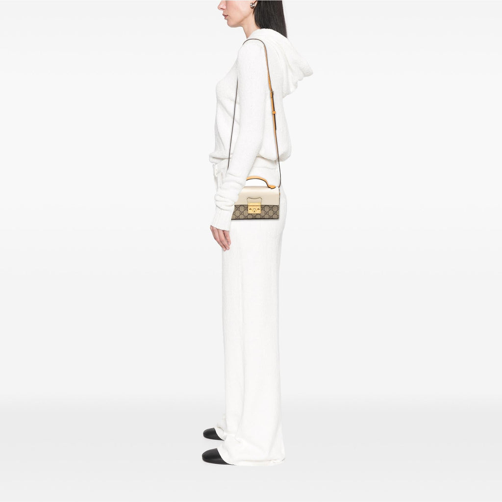 Gucci Mini GG Supreme Padlock Satchel - Beige