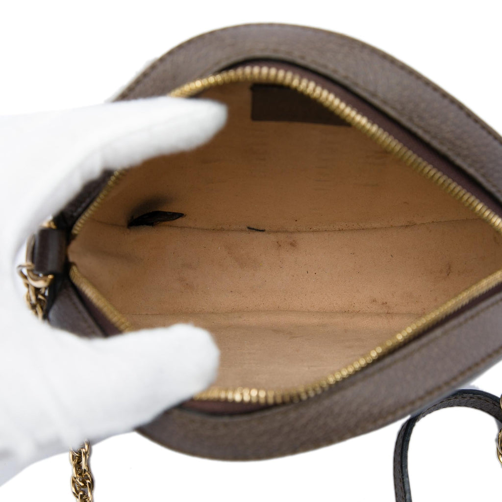 Gucci Mini GG Supreme Web Ophidia Round Crossbody Bag - Beige