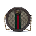 Gucci Mini GG Supreme Web Ophidia Round Crossbody Bag - Beige
