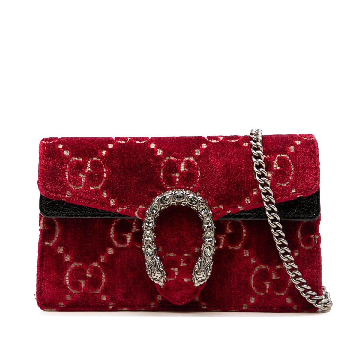 Gucci Mini GG Velvet Dionysus Crossbody Bag - Red