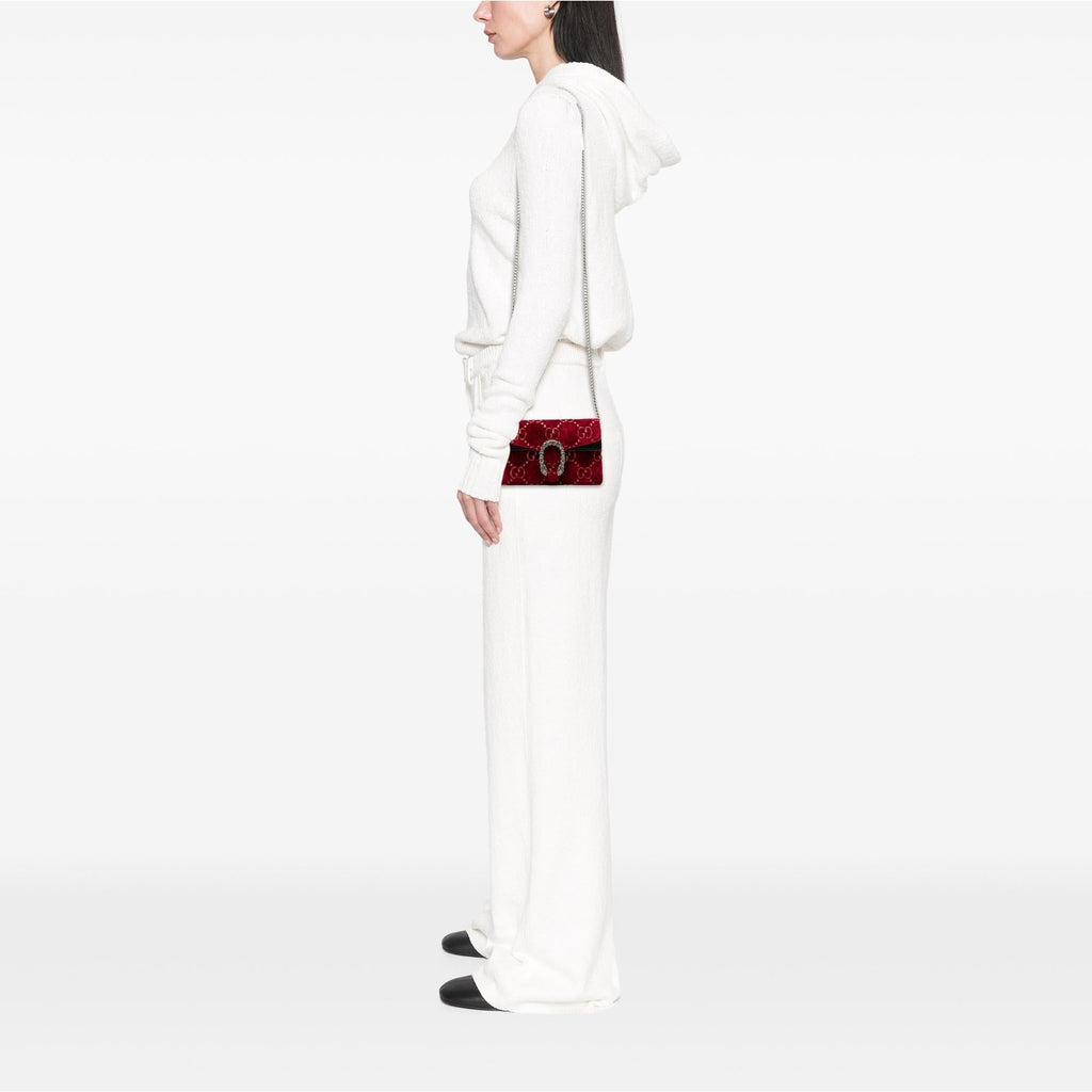 Gucci Mini GG Velvet Dionysus Crossbody Bag - Red