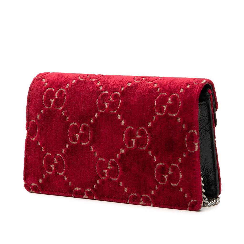 Gucci Mini GG Velvet Dionysus Crossbody Bag - Red