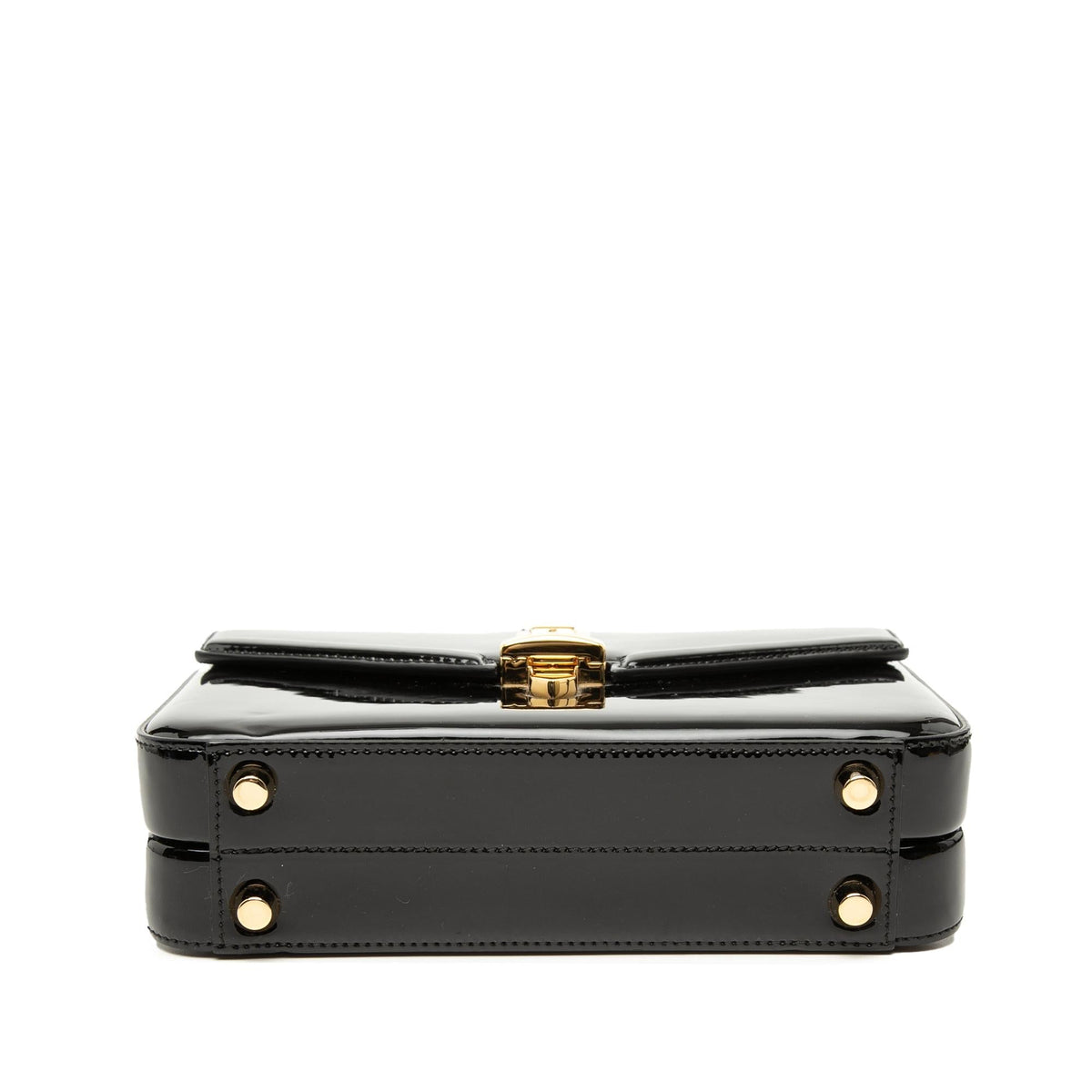 Gucci Mini Patent Sylvie 1969 Top Handle Bag - Black