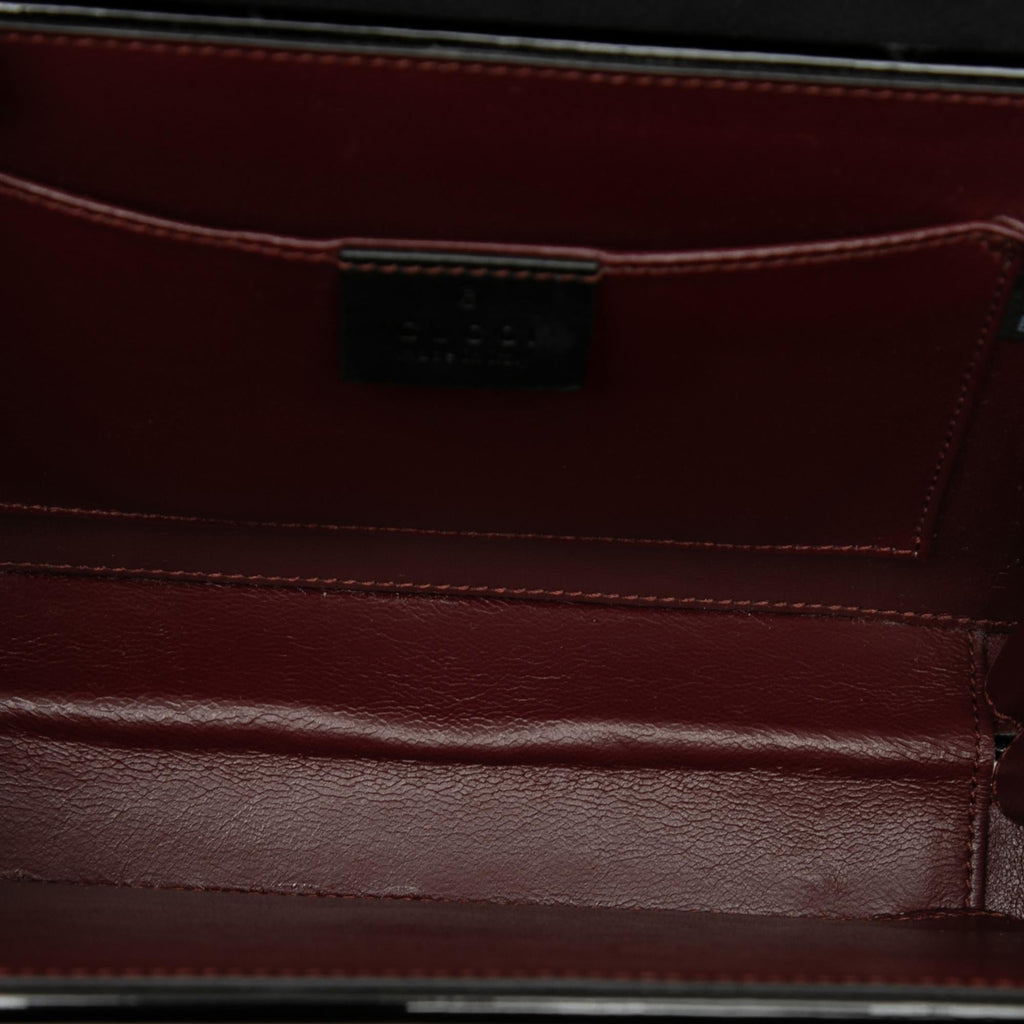 Gucci Mini Patent Sylvie 1969 Top Handle Bag - Black