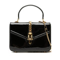 Gucci Mini Patent Sylvie 1969 Top Handle Bag - Black
