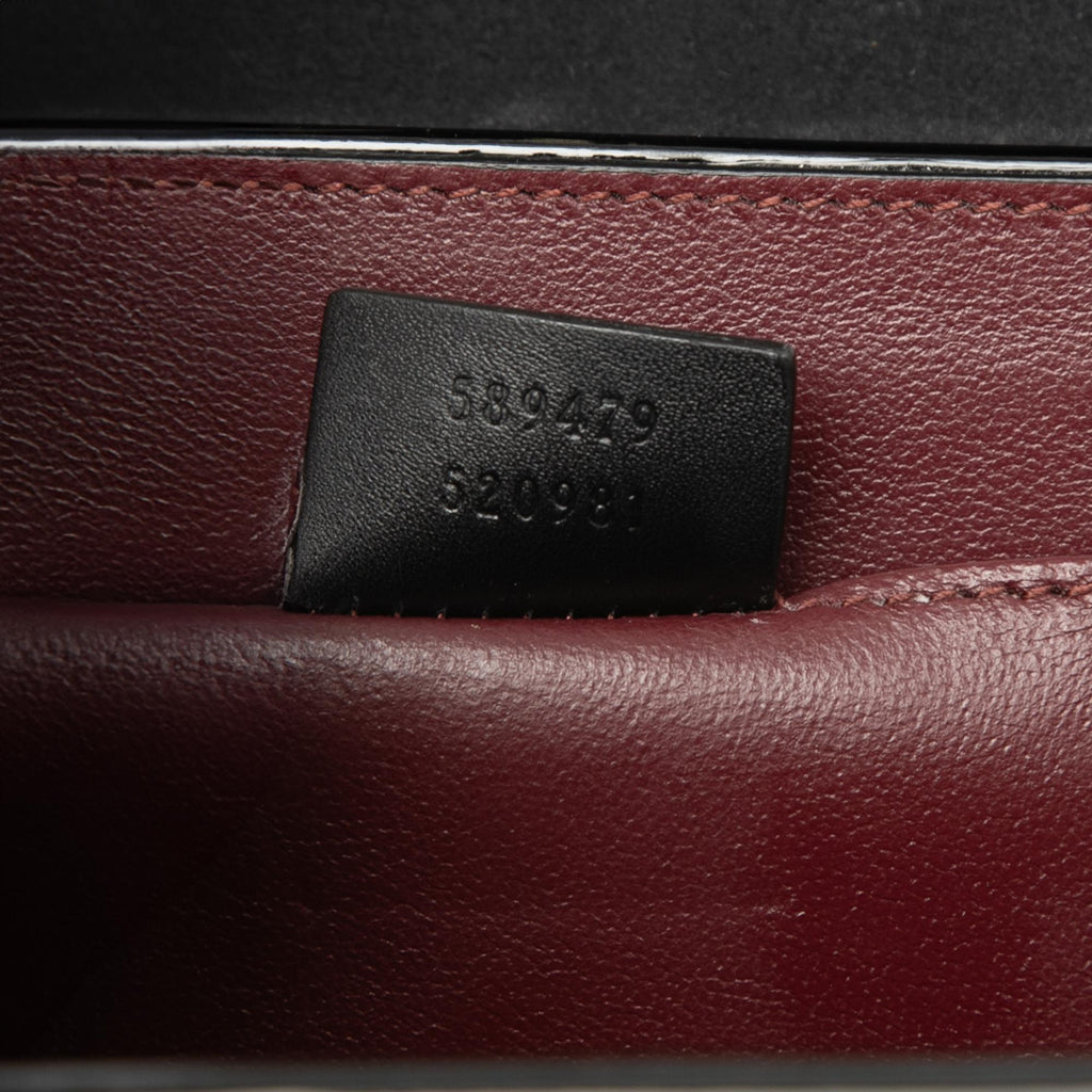 Gucci Mini Patent Sylvie 1969 Top Handle Bag - Black