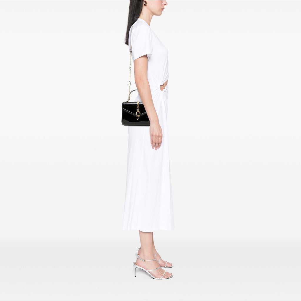Gucci Mini Patent Sylvie 1969 Top Handle Bag - Black