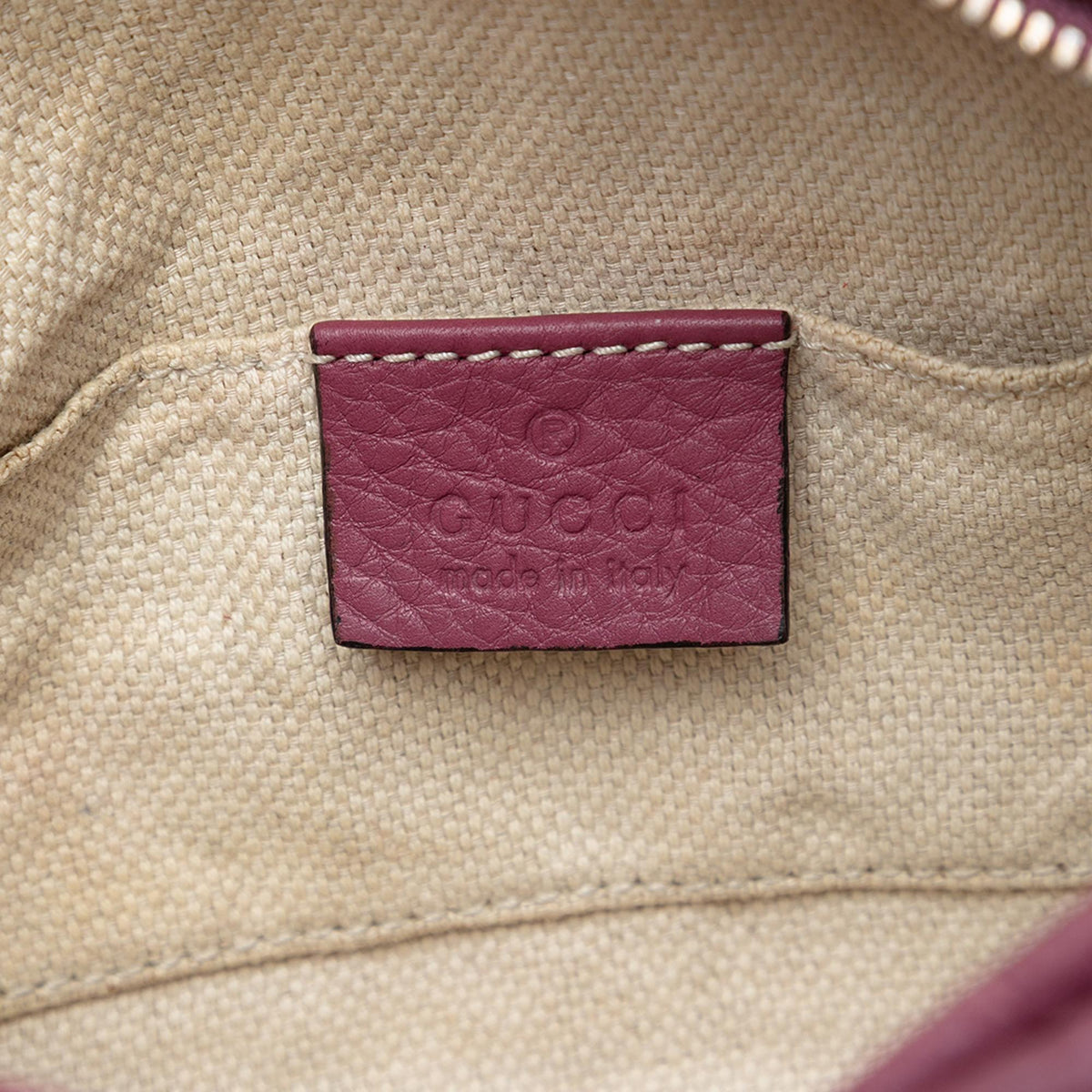 Gucci Mini Pebbled Calfskin Soho Chain Crossbody Bag - Pink