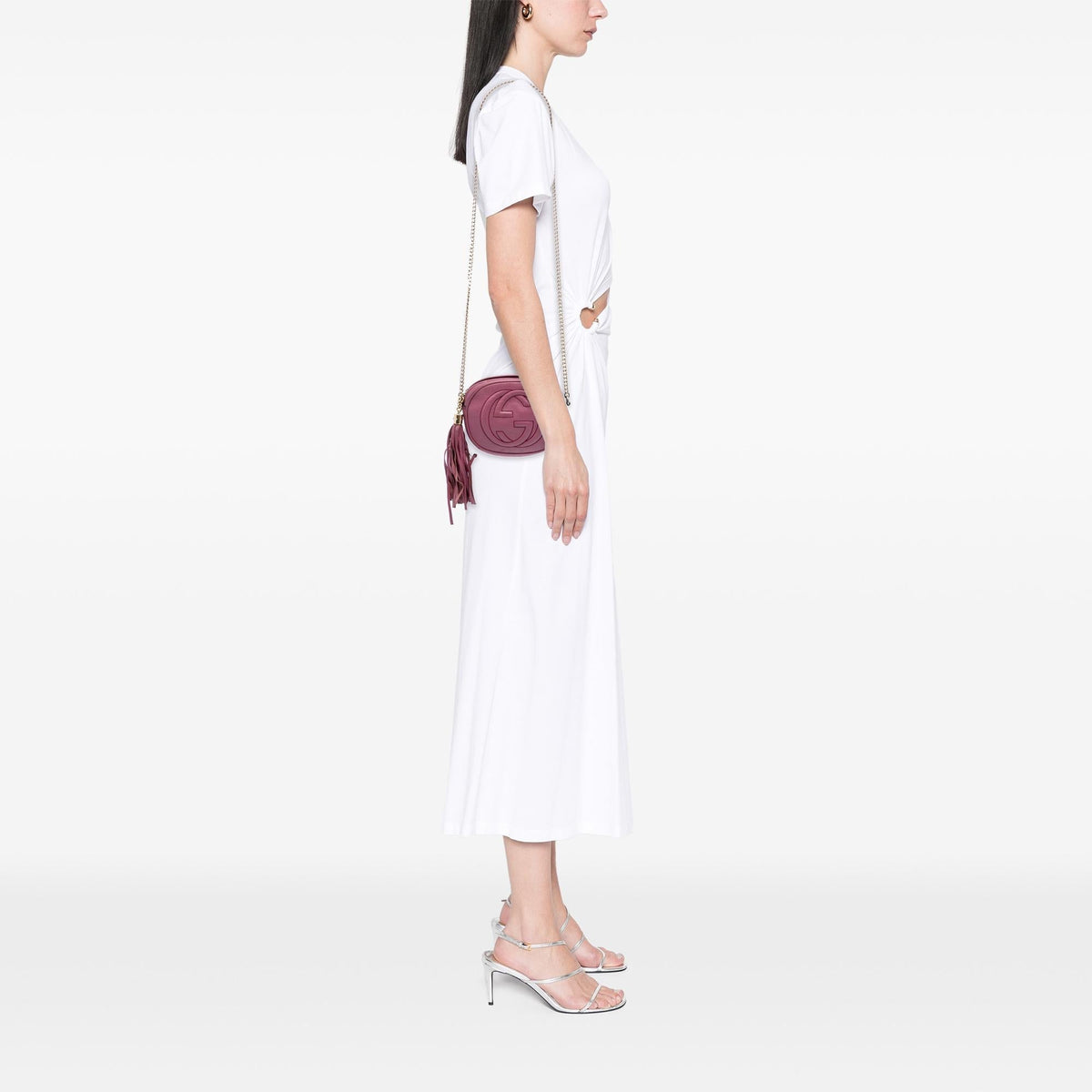 Gucci Mini Pebbled Calfskin Soho Chain Crossbody Bag - Pink