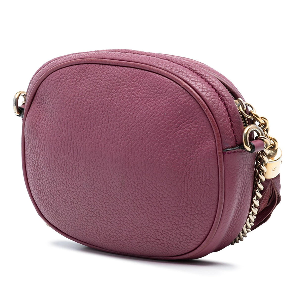 Gucci Mini Pebbled Calfskin Soho Chain Crossbody Bag - Pink