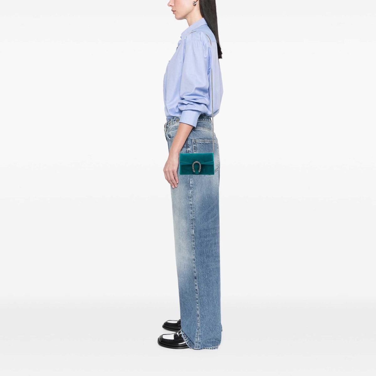 Gucci Mini Velvet Dionysus Crossbody Bag - Blue
