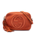Gucci Nubuck Soho Disco Crossbody Bag - Orange