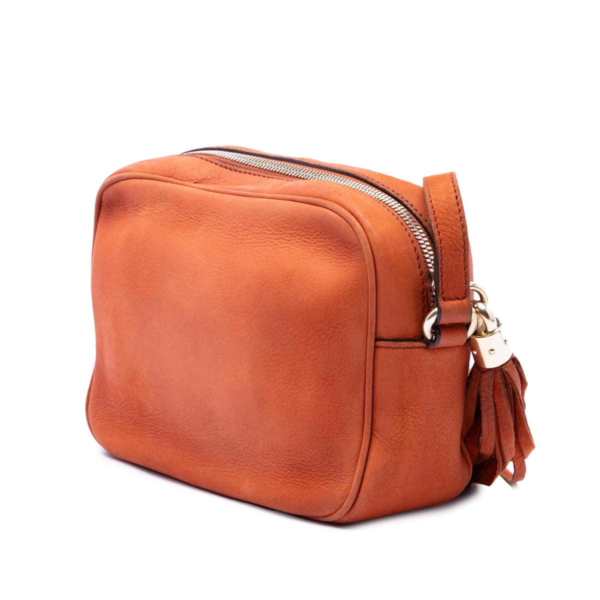 Gucci Nubuck Soho Disco Crossbody Bag - Orange