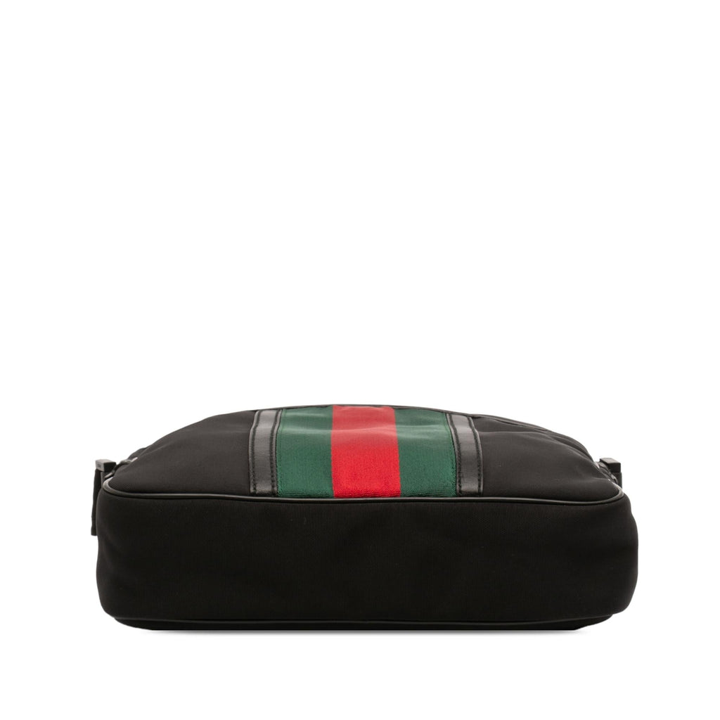 Gucci Nylon Interlocking G Web Crossbody Bag - Black