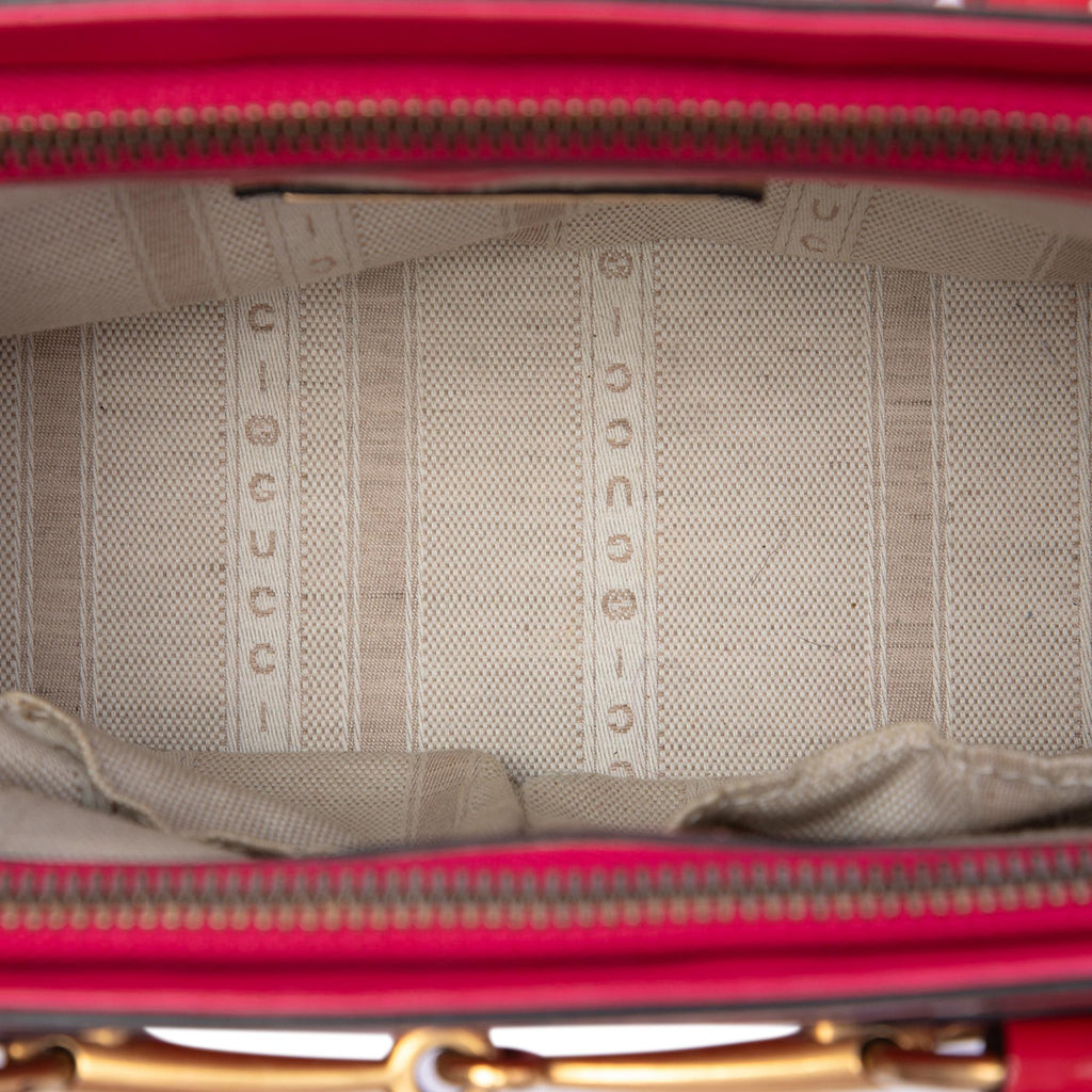Gucci Patent Bright Bit Satchel - Pink