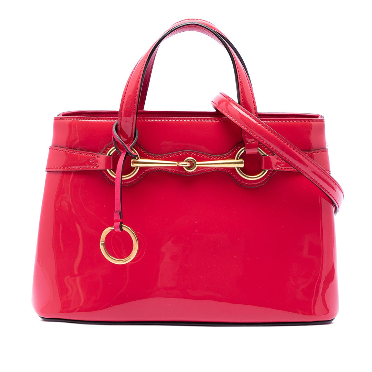 Gucci Patent Bright Bit Satchel - Pink
