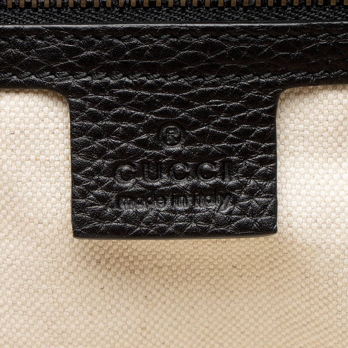 Gucci Pebbled Leather GG Marmont Top Handle Satchel - Black