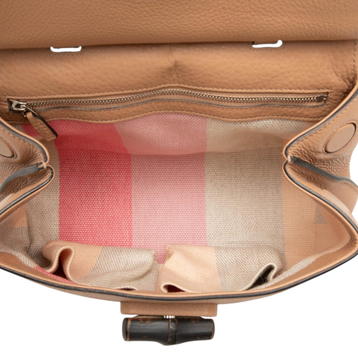 Gucci Small Calfskin Bamboo Daily Satchel - Beige