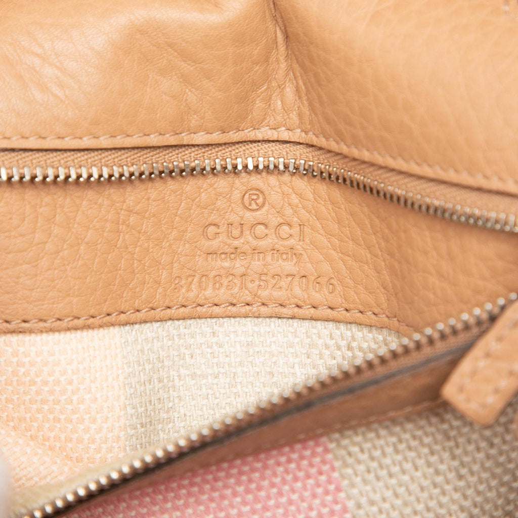 Gucci Small Calfskin Bamboo Daily Satchel - Beige