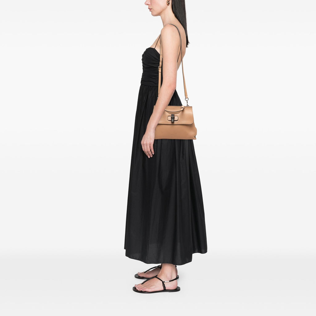 Gucci Small Calfskin Bamboo Daily Satchel - Beige