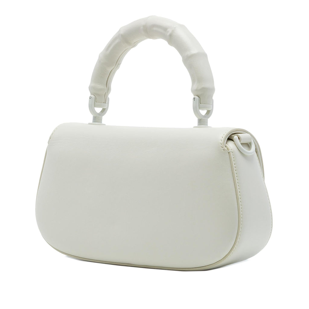 Gucci Small Calfskin Bamboo Diva Top Handle Bag - White