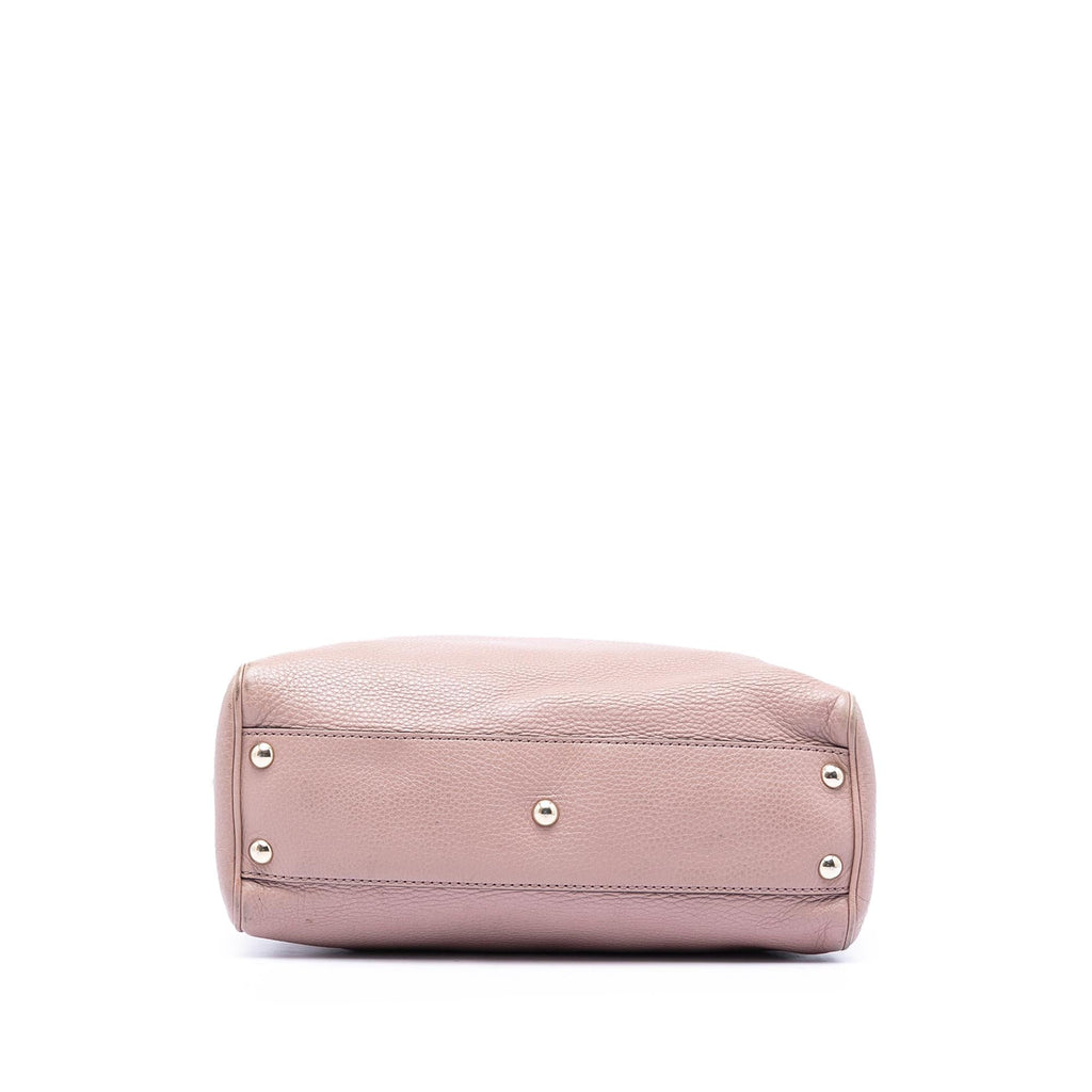 Gucci Small Calfskin Bamboo Shopper Satchel - Pink