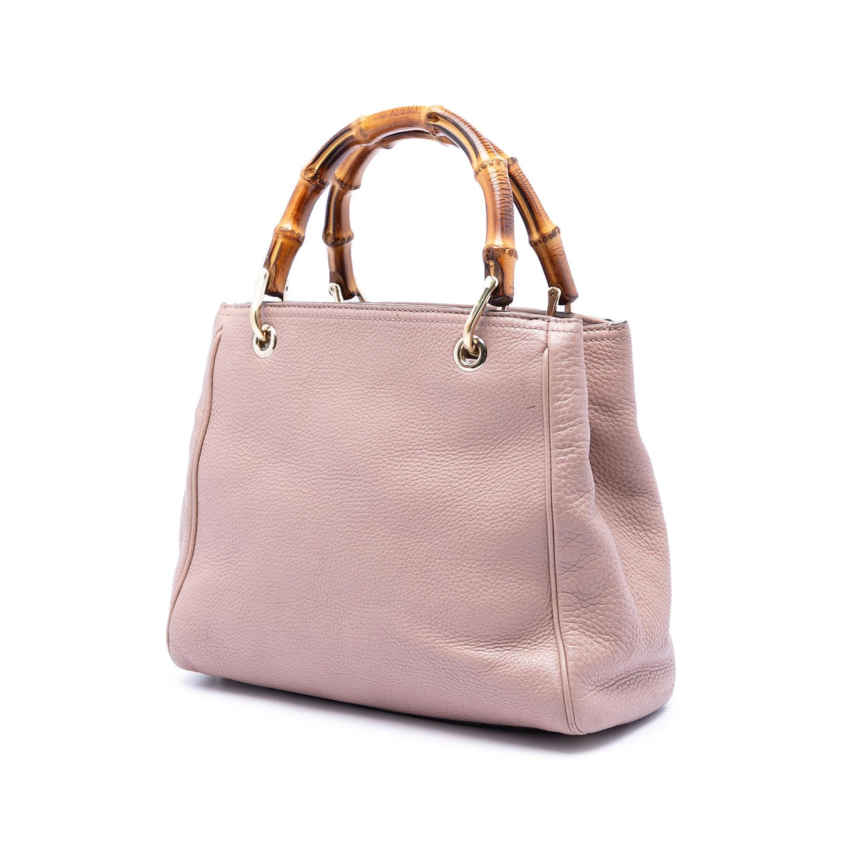 Gucci Small Calfskin Bamboo Shopper Satchel - Pink