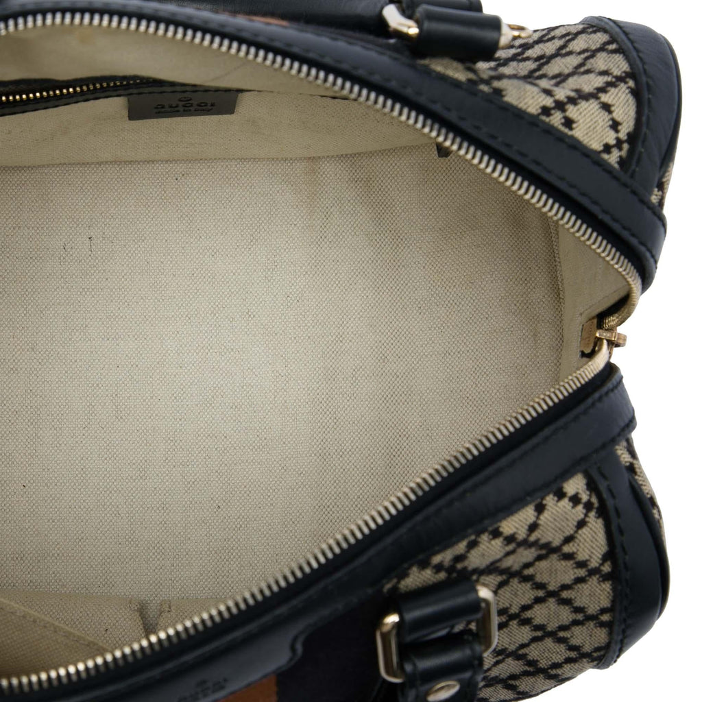 Gucci Small Diamante Canvas Web Joy Boston Bag - Beige