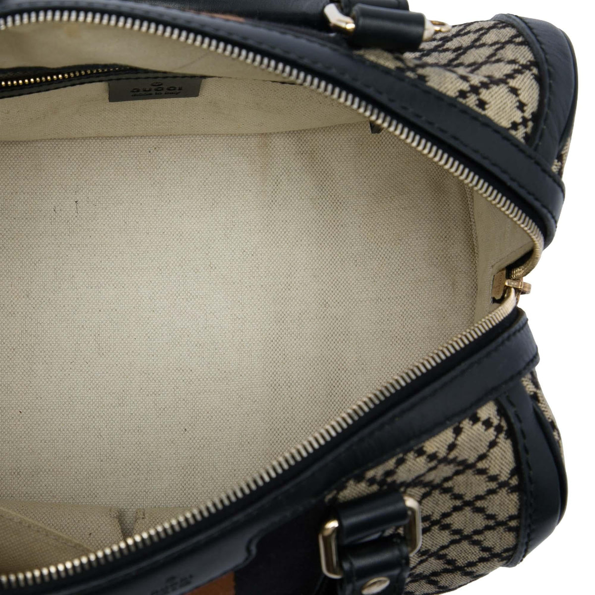 Gucci Small Diamante Canvas Web Joy Boston Bag - Beige