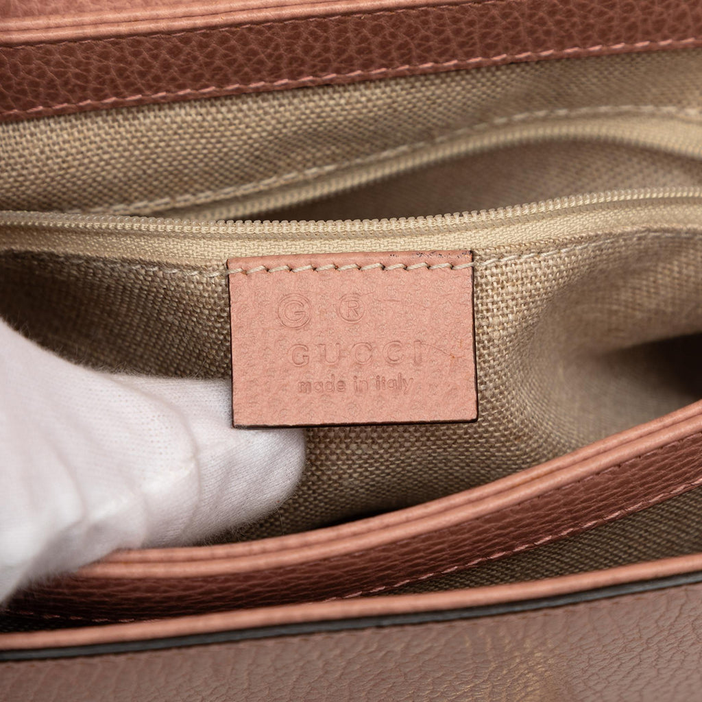 Gucci Small Dollar Calf Interlocking G Satchel - Pink