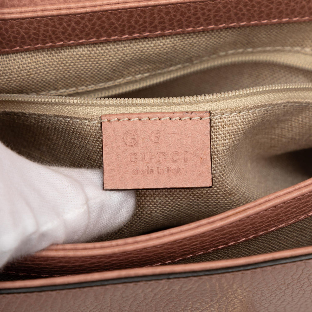 Gucci Small Dollar Calf Interlocking G Satchel - Pink