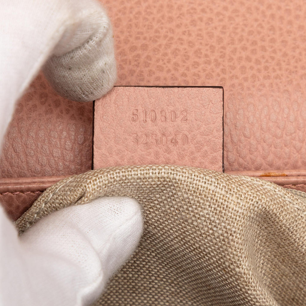 Gucci Small Dollar Calf Interlocking G Satchel - Pink
