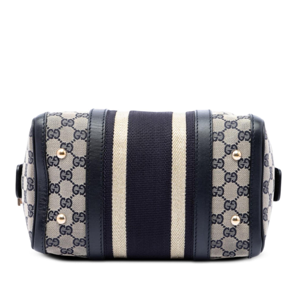 Gucci Small GG Canvas Web Joy Boston Bag - Beige/Blue