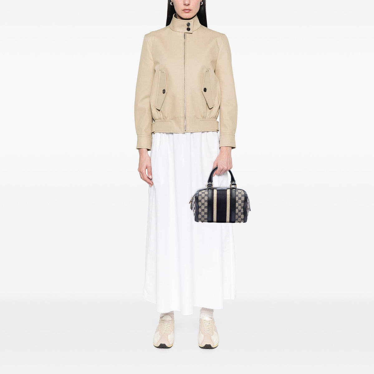 Gucci Small GG Canvas Web Joy Boston Bag - Beige/Blue