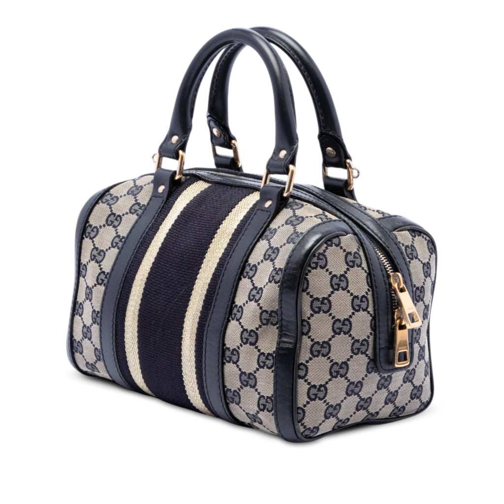 Gucci Small GG Canvas Web Joy Boston Bag - Beige/Blue