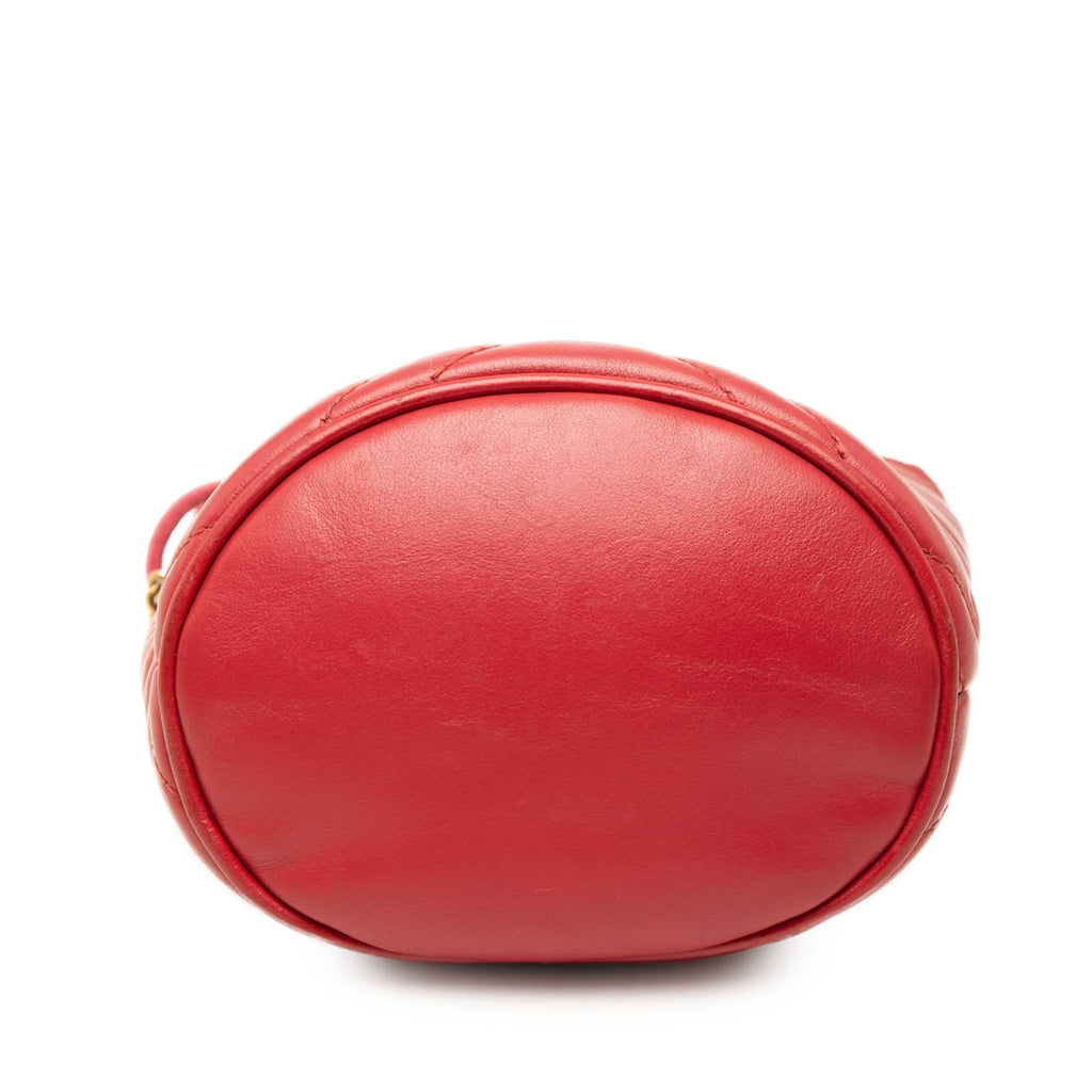 Gucci Small GG Marmont Matelasse Calfskin Bucket Bag - Red