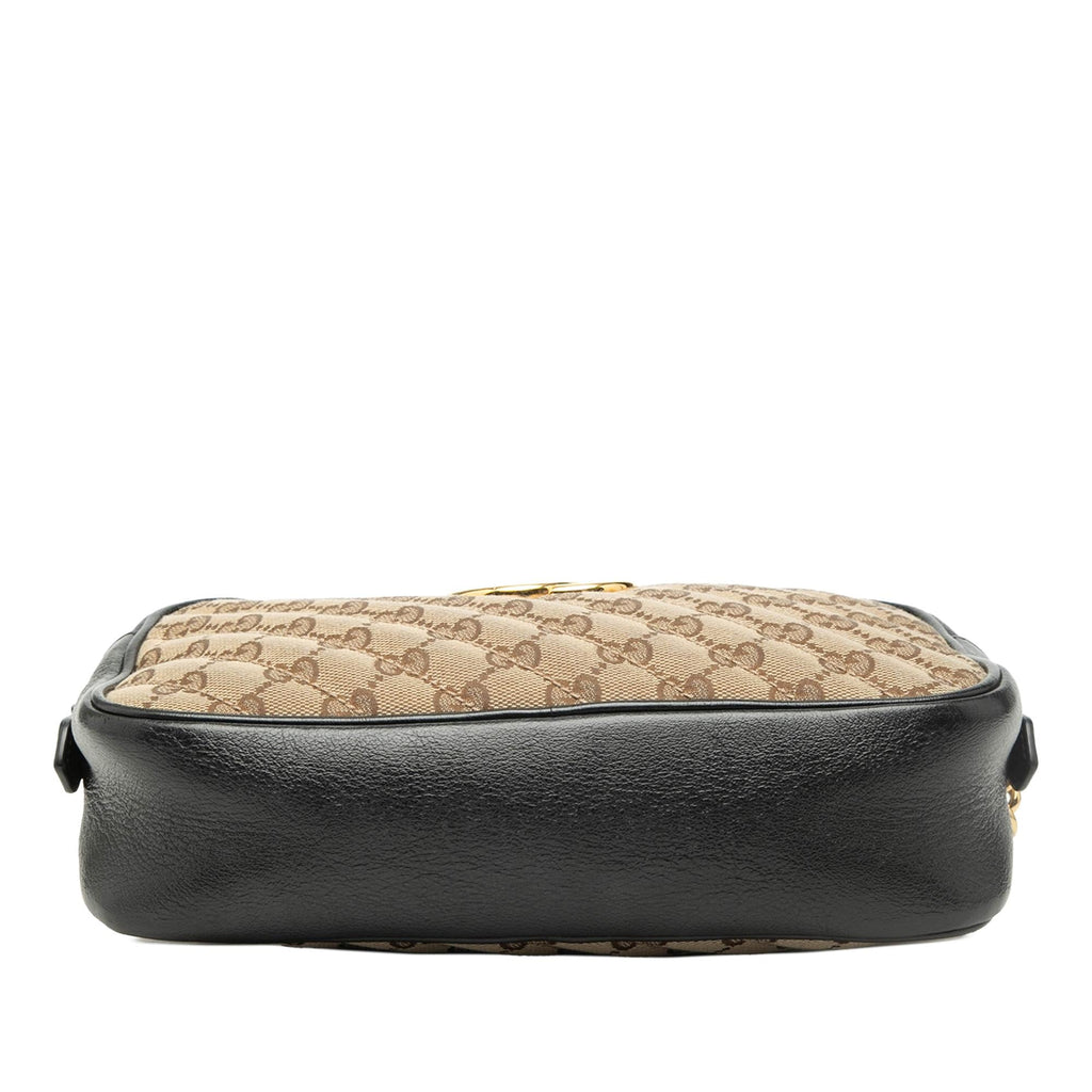 Gucci Small GG Marmont Matelasse GG Canvas and Leather Crossbody Bag - Beige