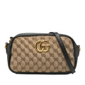 Gucci Small GG Marmont Matelasse GG Canvas and Leather Crossbody Bag - Beige