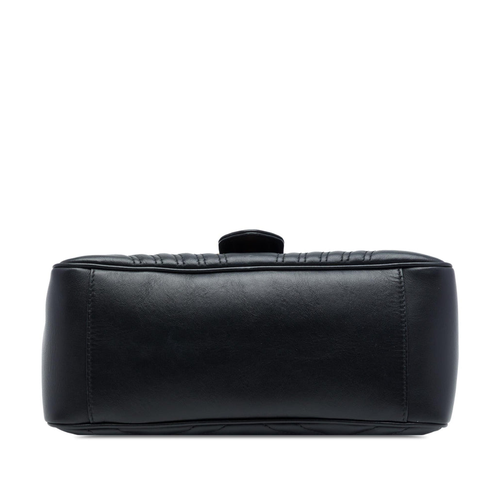 Gucci Small GG Marmont Matelasse Leather Top Handle Bag - Black