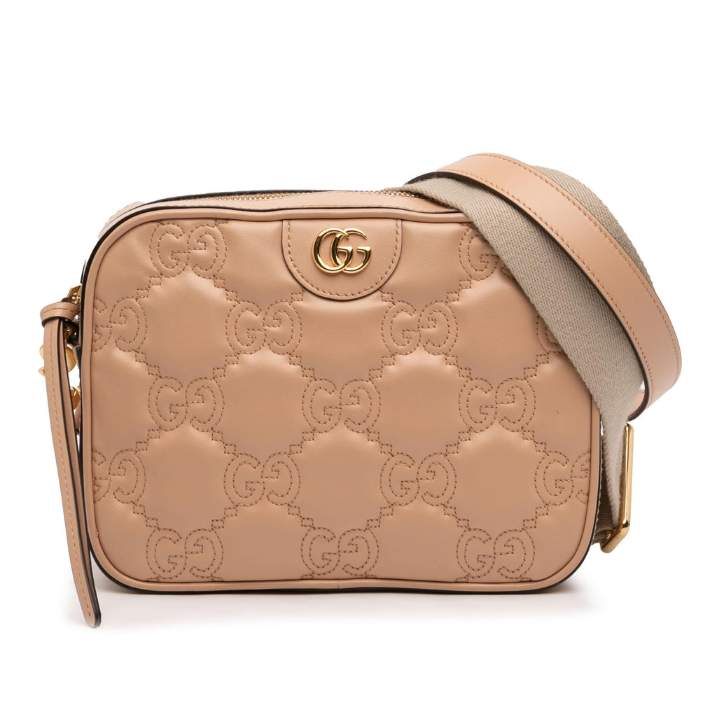 Gucci Small GG Matelasse Calfskin Crossbody Bag - Beige