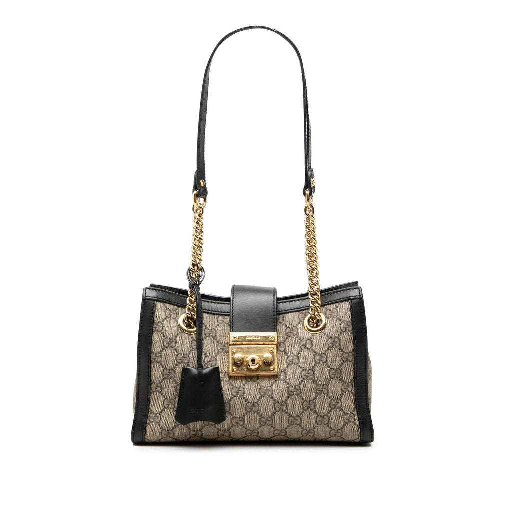 Gucci Small GG Supreme Padlock Tote Bag - Beige