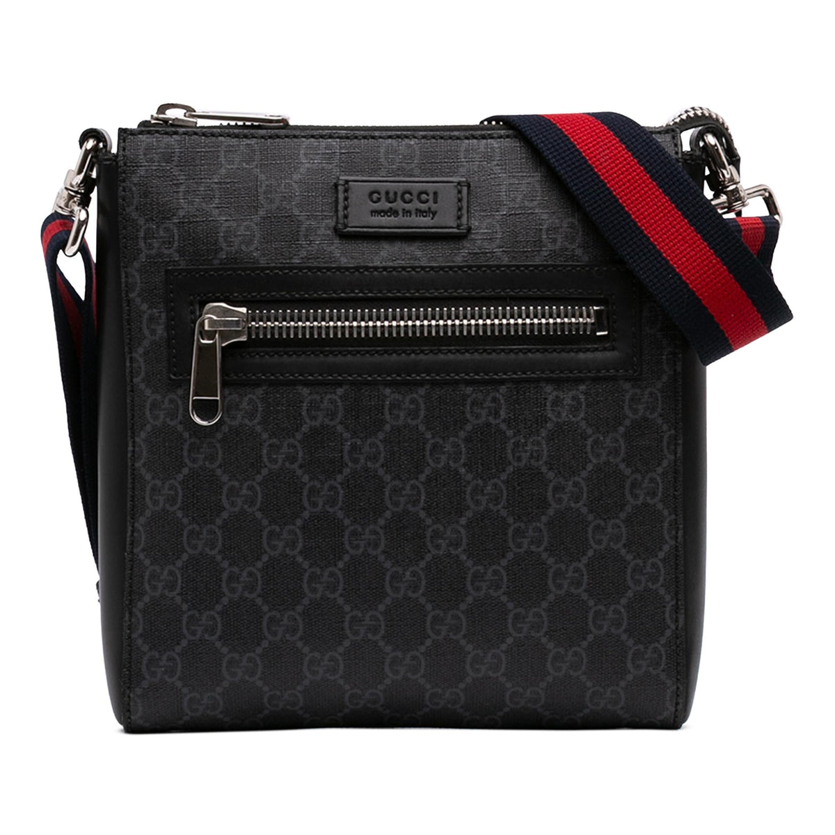 Gucci Small GG Supreme Web Messenger Bag - Black