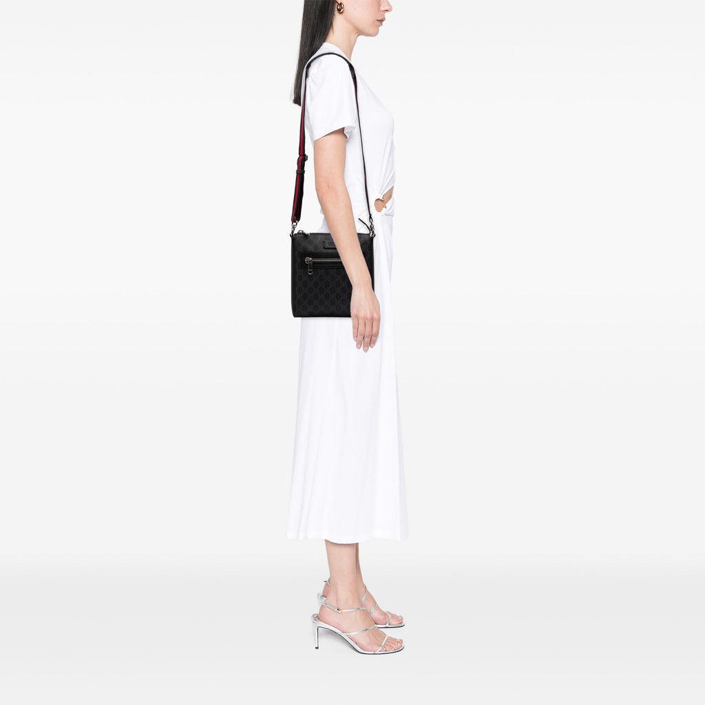 Gucci Small GG Supreme Web Messenger Bag - Black